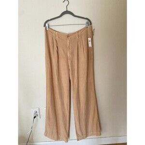 NWT ANTHROPOLOGIE SANDSTONE BELTED WIDE-LEG TROUSER PANTS by CLOTH & STONE XL